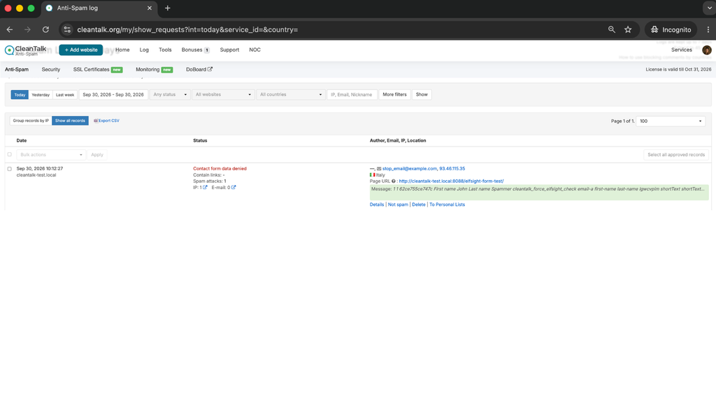 Anti-Spam Cloud Dashboard