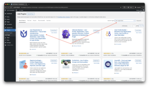Find User Registration & Membership in catalog.