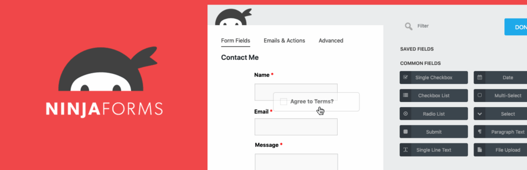 Ninja Forms banner from https://wordpress.org/plugins/ninja-forms/