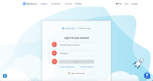 bluehost login page