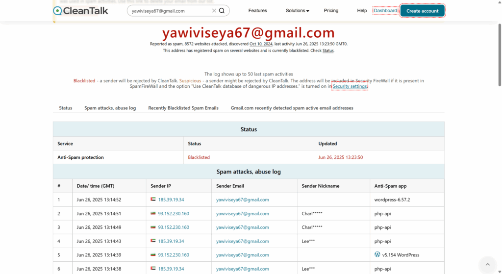 yawiviseya gmail com Email spam report 06 26 2025 06 28 PM