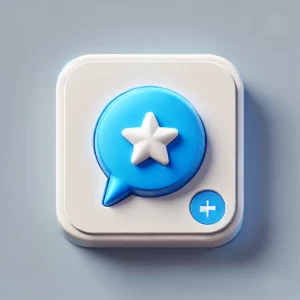 DALL·E 2025 07 23 12.03.39 A Fluent Design System style icon featuring a blue speech bubble with a white five pointed star inside it, representing a featured or required form fi