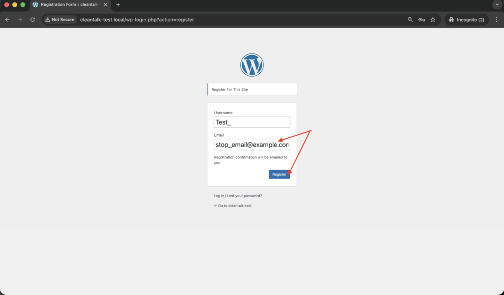 spam protection check first step