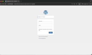 Default WordPress user registration form