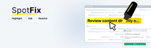 Spotfix on-page feedback widget for collecting website feedback, bug reports, and fix requests