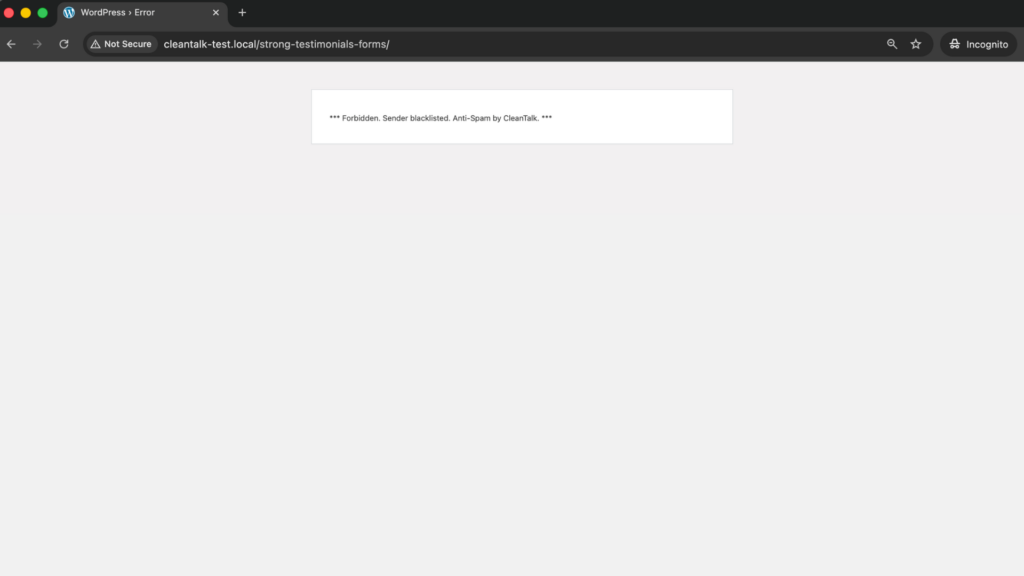 If the anti-spam protection is working correctly, the submission should be blocked.