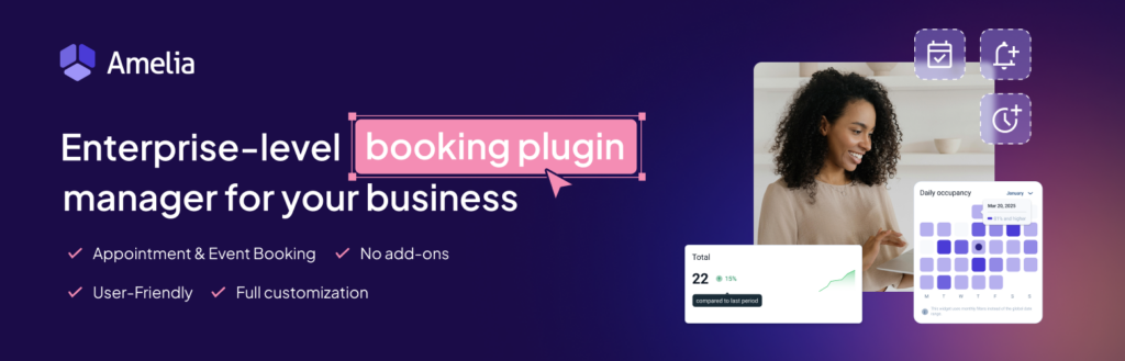 Amelia banner at https://wordpress.org/plugins/ameliabooking/