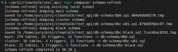 Output of our schema dump tool.